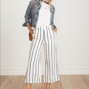 Faithfull the brand Thomson Stripe Print Navy Tomas Pants